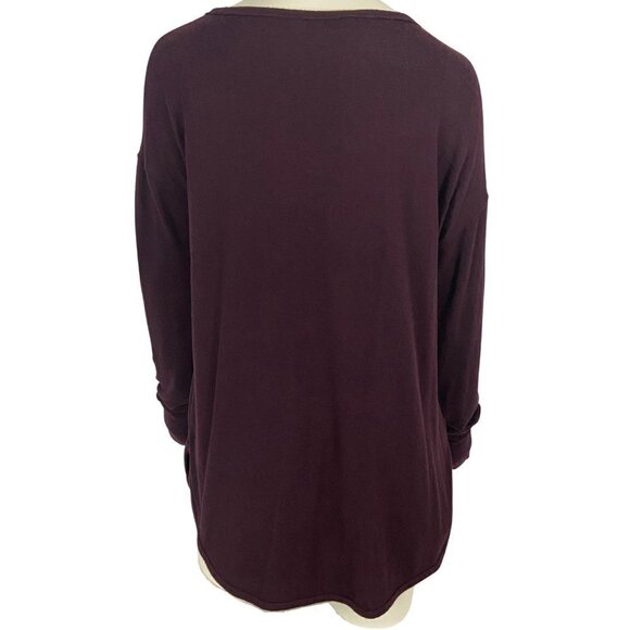 Athleta Women’s Long Sleeve Shirt Top Burgundy Size L Scoop Neck NWOT - Picture 2 of 6
